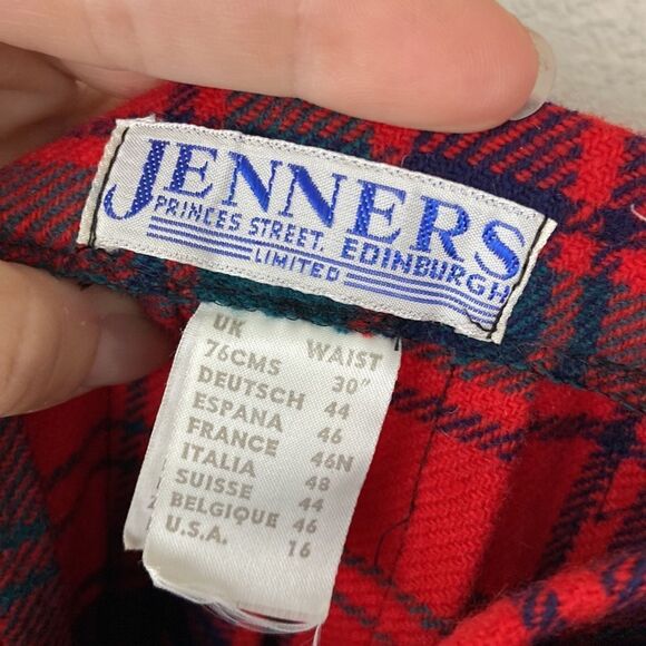 Vintage Jenners Wool Red Plaid Women's Skirt - Picture 4 of 7